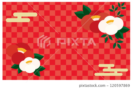 新年日式插畫背景素材 120597869