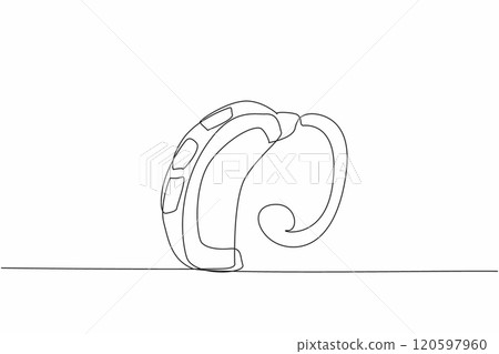 Continuous one line drawing hearing aid...-插圖素材 [120597960] - PIXTA圖庫