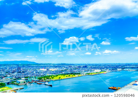 Yokkaichi cityscape seen from the port 120598046
