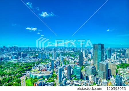 初夏的東京風景:大城市的藍天綠意 初夏的東京風景:大城市的藍天綠意 120598053