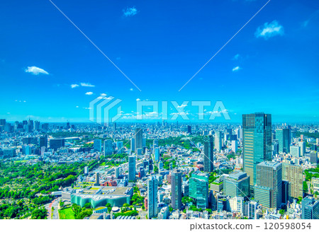 Tokyo scenery in early summer: blue skies and greenery in the big city Tokyo scenery in early summer: blue skies and greenery in the big city 120598054