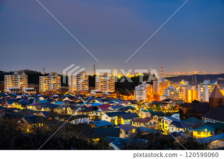 Night view of commuter town Night view of commuter town 120598060