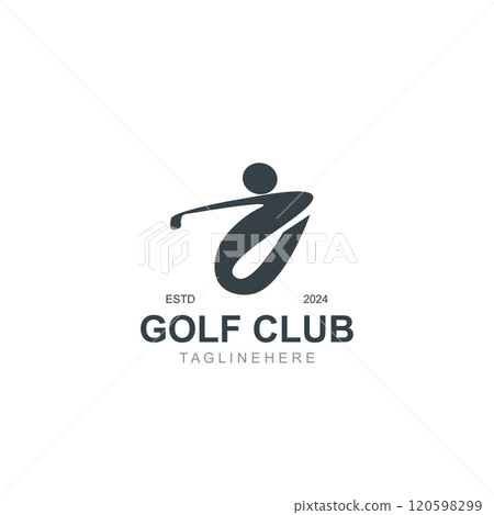 Golf player logo sport simple and modern creative design template illustration Golf player logo sport simple and modern creative design template illustration 120598299