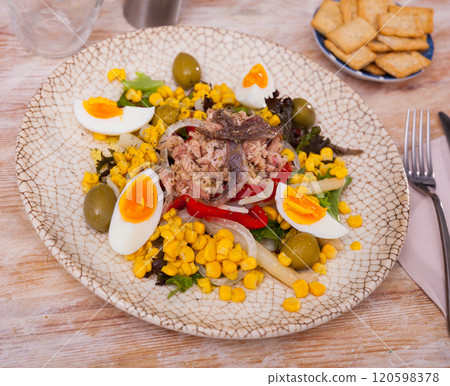 Popular dish of Spanish cuisine is the Xato salad Popular dish of Spanish cuisine is the Xato salad 120598378