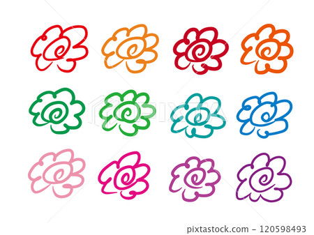 Hand-drawn flower circle material Hand-drawn flower circle material 120598493