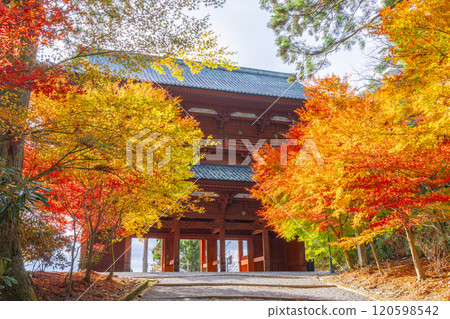 秋天的高野山,秋天的大門和楓葉 秋天的高野山,秋天的大門和楓葉 120598542