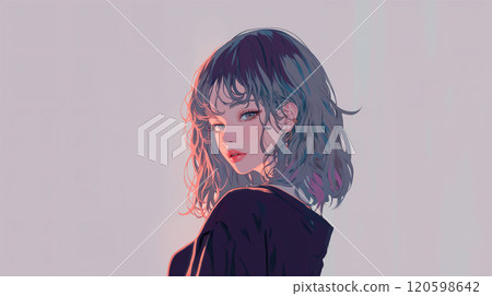 Beautiful woman looking back 120598642