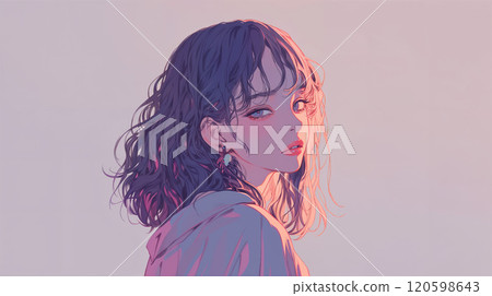 Beautiful woman looking back 120598643