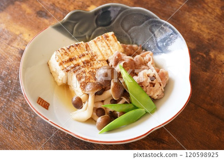 Domestic pork offal, meat tofu 120598925