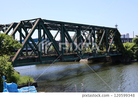 The remains of the abandoned 10th Rumoi Bridge near the old Rumoi Station 120599348