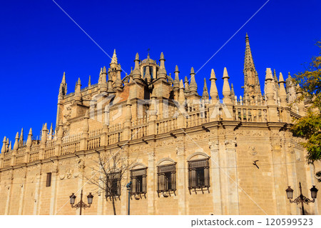 View of Seville Cathedral of Saint Mary of the See in Seville, Spain View of Seville Cathedral of Saint Mary of the See in Seville, Spain 120599523