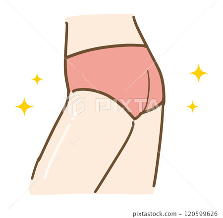 Illustration of a young woman's beautiful skin and buttocks (lower body, no face) Illustration of a young woman's beautiful skin and buttocks (lower body, no face) 120599626