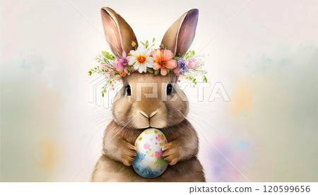 復活節兔子水彩插畫素材 復活節兔子水彩插畫素材 120599656