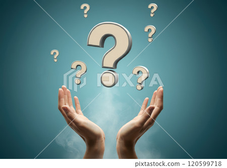 雙手捧著很多問題的圖片 雙手捧著很多問題的圖片 120599718