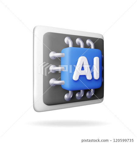 3d AI Chip isolated. Artificial intelligence 3d AI Chip isolated. Artificial intelligence 120599735