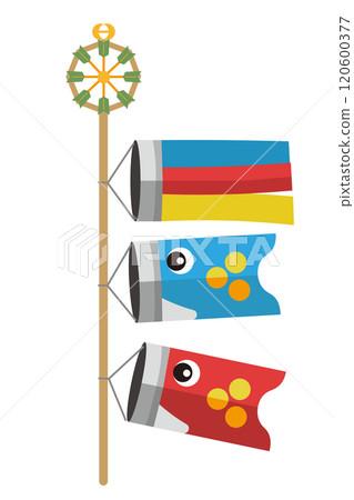 Simple carp streamer vector illustration Simple carp streamer vector illustration 120600377