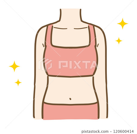 年輕女子健康身材插圖(上半身,無臉) 年輕女子健康身材插圖(上半身,無臉) 120600414