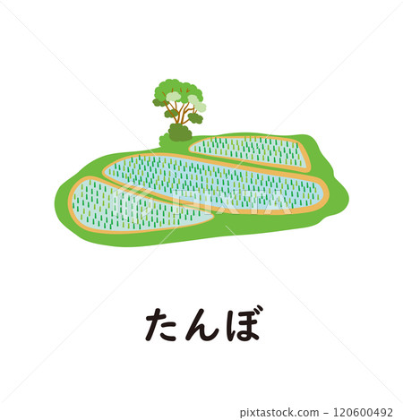 Japanese Hiragana Series - Rice field Hiragana with "ta" 120600492