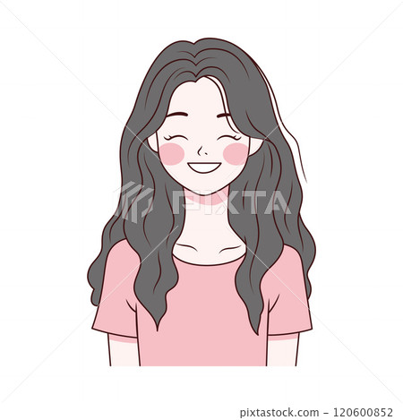 Cute Pretty Cheerful Teen Girl Cartoon Character Wearing Casual Clothes 120600852