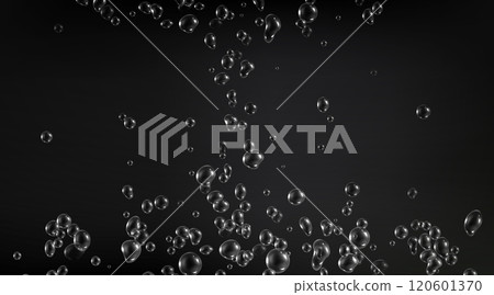 Fizzy water drops on black background 120601370