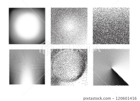 Vector illustration of a set of grainy noise background patterns. 120601416