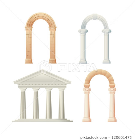 Ancient architectural elements vector illustration set 120601475