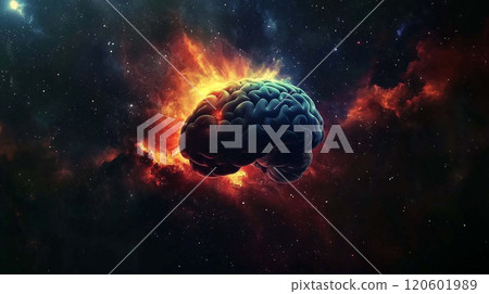 Creative Abstract Brain Design That Symbolizes Intelligence, Cognitive Depth, and Innovation 120601989