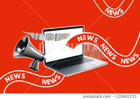 Creative design, a girl with a horn, on a bright background. 120602155