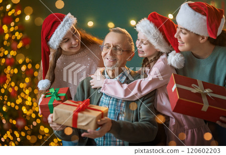 family celebrating Christmas family celebrating Christmas 120602203