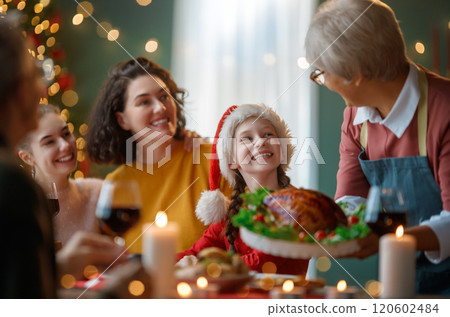 family celebrating Christmas family celebrating Christmas 120602484