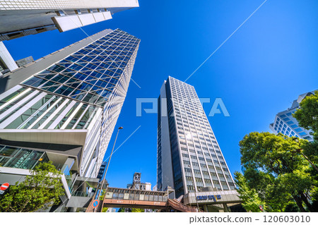 Tokyo cityscape in Japan: A city with pedestrian bridges. Views of Shibuya Akushu and Konno Sakashita pedestrian bridges...Towards a new era = November 25th 120603010
