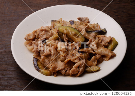 Stir-fried miso with eggplant and pork Stir-fried miso with eggplant and pork 120604125