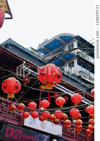 Streets of Jiufen (Ruifang District, New Taipei City, Taiwan) 120604531