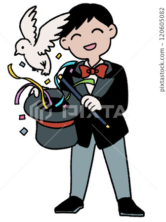 Magician who releases pigeons Magician who releases pigeons 120605082