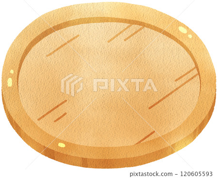 circle wooden tray, watercolor digital painting hand-drawn illustration circle wooden tray, watercolor digital painting hand-drawn illustration 120605593