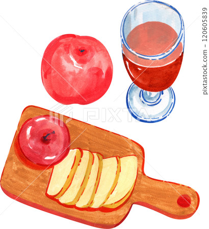 Fruits and drinks for a picnic, watercolor painting hand-drawn illustration Fruits and drinks for a picnic, watercolor painting hand-drawn illustration 120605839