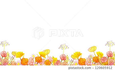 Frame Kiss on Wedding Day and Flowers curtain decor, Hand Drawn Illustration Watercolor 120605912