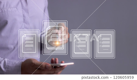 Young man with smartphone mobile hand hold a pen touching to sign a business contract online Young man with smartphone mobile hand hold a pen touching to sign a business contract online 120605959