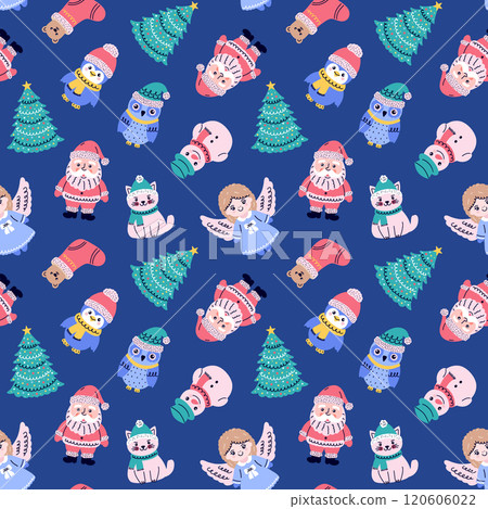 Seamless Christmas-themed pattern  120606022