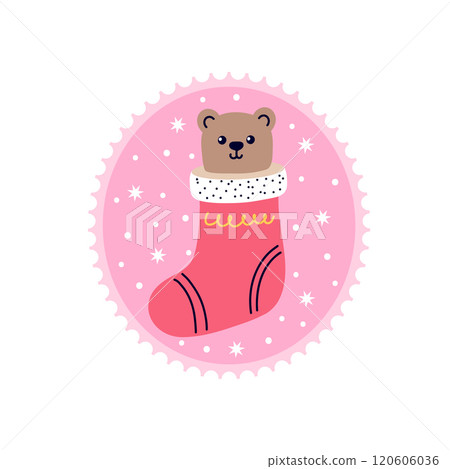 Christmas sock in doodle style. Christmas sock in doodle style. 120606036
