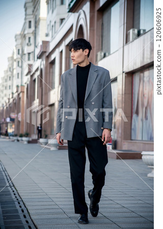 Handsome man in suit, fashion, business, street style. Central Asia Handsome man in suit, fashion, business, street style. Central Asia 120606925