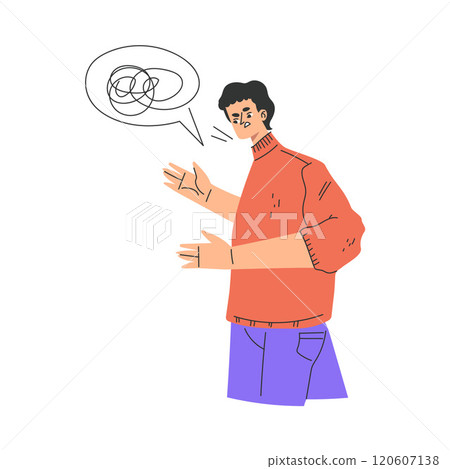 Angry Annoyed Man Character Have Conflict and Argument with Someone Vector Illustration Angry Annoyed Man Character Have Conflict and Argument with Someone Vector Illustration 120607138