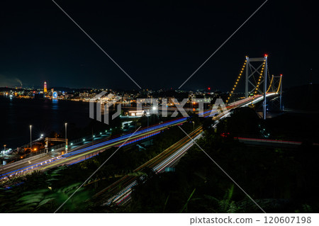 從輪船二號展望台看到的關門海峽夜景 120607198