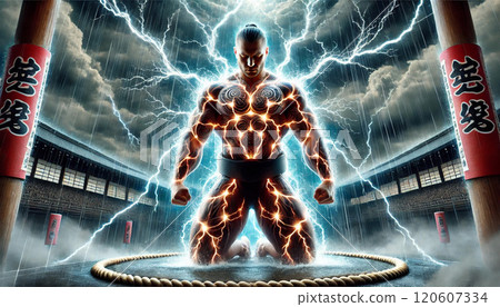 穿著雷霆的相撲選手 穿著雷霆的相撲選手 120607334