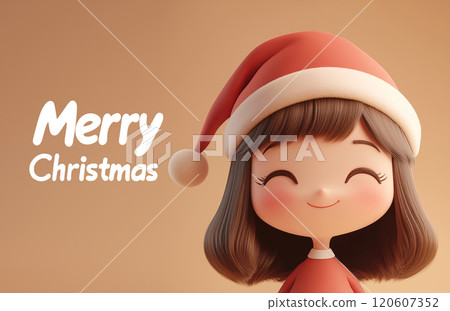 卡通圣诞节女孩插画 120607352