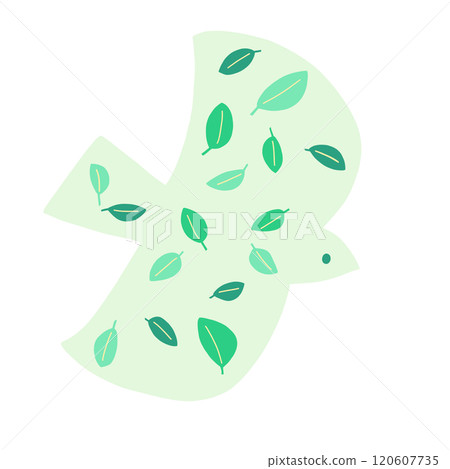 Cute leaf pattern bird illustration 120607735