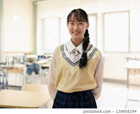 Smiling cute high school girl 120608294
