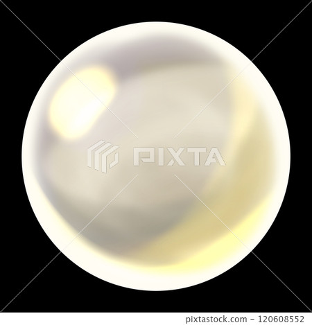A round gemstone with a milky yellow hue 120608552