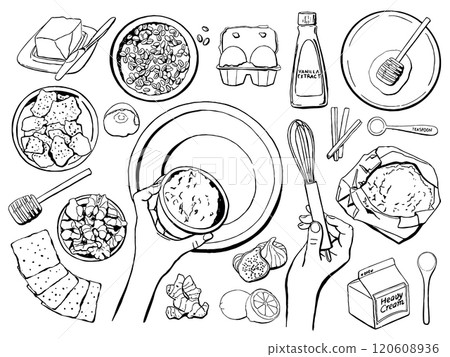 Baking Elements Set for Cookie Making. Vector Illustration Baking Elements Set for Cookie Making. Vector Illustration 120608936