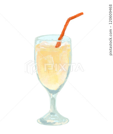 Hand-drawn illustration of mixed juice in a coffee shop 120609468